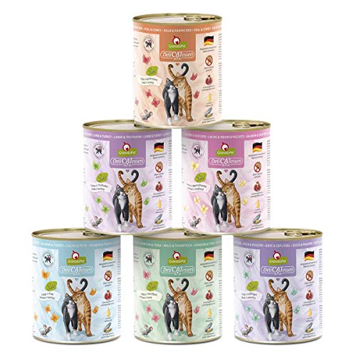 GranataPet DeliCatessen 6 x 800g Nassfutter für Katzen Katzenfutter für Feinschmecker Futter ohne Getreide ohne Zuckerzusätze