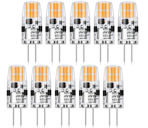 AGOTD 2W 2700K warmweiss Ersetzt für 20W Halogenlampen 200LM Birnen Stiftsockellampeühbirnen 10er