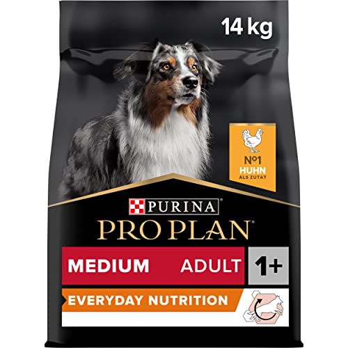 Pro Plan Medium Adult Sensitive Skin Hundefutter trocken reich an Huhn 1er Pack 1 x 14 kg