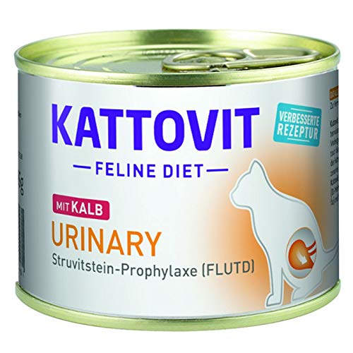 Kattovit Feline Diet Urinary Kalb 12 x 85 g Diät-Alleinfuttermittel für ausgewachsene Katzen Zur Vorbeugung von Struvitsteinen FLUTD