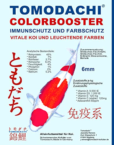 Schwimmfutter Koifutter farbverstärkend Wachstumsfutter Koi Grower leicht verdauliches Koi Futter energiereich arktische Rohstoffe Tomodachi 6mm 2kg