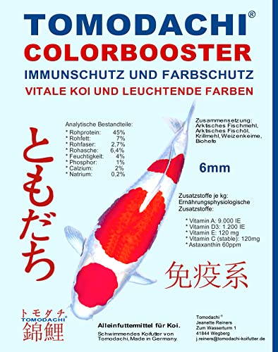 Koifutter Schwimmfutter Koi Wachstumsfutter farbverstärkendes Koi Futter energiereich hochverdaulich arktisches Fischfutter Tomodachi 15kg 6mm
