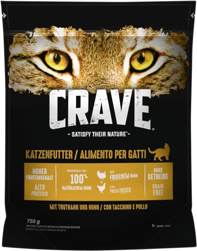 Crave Katzenfutter Trockenfutter Adult 1 Mit Huhn Truthahn 1 Beutel 1 x 750g