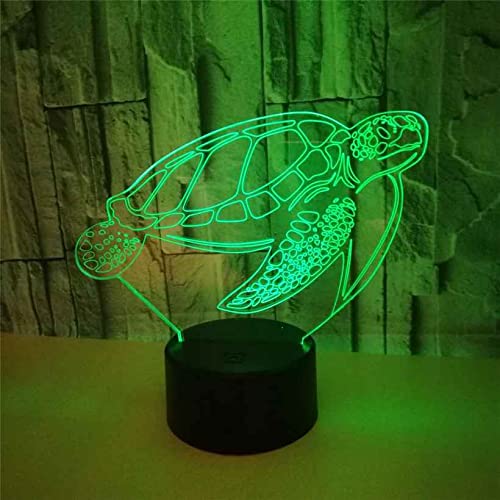 SUKUDO tierische Schildkröte Nachtlicht für Kinder 3D Illusion Lampe Kinderzimmer LED Licht Fernbedienung 16 Farbwechsel Dimmbar Weihnachts Geburtstaggeschenke für Mädchen Junge