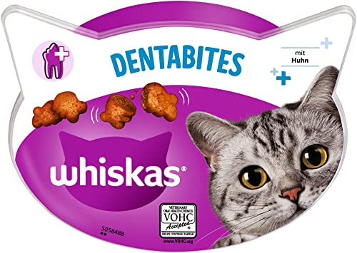 Whiskas Dentabites Zahnpflegesnacks für Katzen mit Huhn 8x40g 8 Packungen - unterschiedliche Produktverpackungen erhältlich