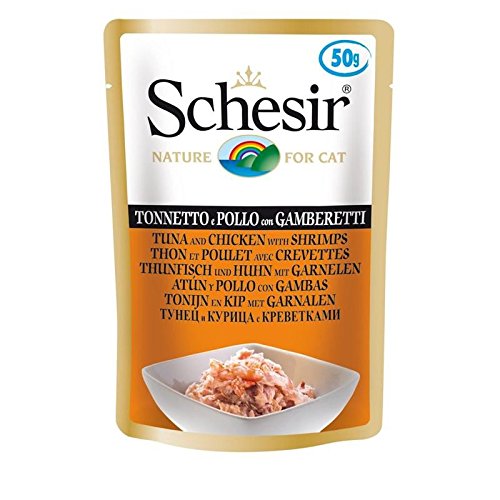 Schesir Cat Thunfisch Huhn mit Garnelen 30x50g