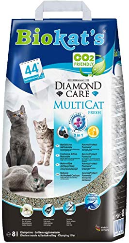  S Diamond Multicat Diffusor Hochwertige klump Diffusor für Katzen Cotton Blossom Parfum 3 Beutel 1x 8 L
