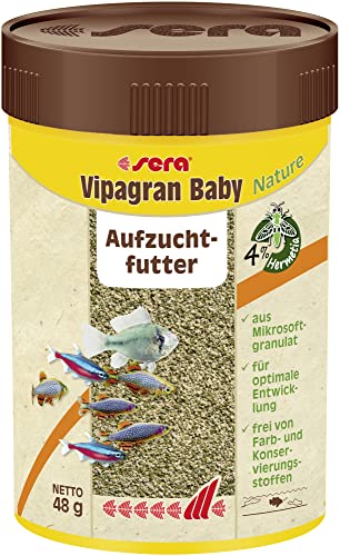 sera Vipagran Baby Nature 100 ml 48 g - Mikrosoftgranulat für Jungtiere mit 4 % Insektenmehl Jungfischfutter