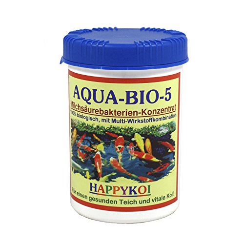 AQUA BIO 5 lactic Acid Bacteria Powder probiotic Filter Bacteria for Koi Pond Pond and Garden Pond Support Nitrification Remove Algae and mud. The All-Round Protection for koi and Pond. 1500 ml