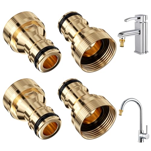 Chiluxendo 4 Stück Wasserhahn Adapter Gartenschlauch Schlauchanschluss Wasserhahn Schlauchadapter Wasserhahn Wasserhahnanschluss Gartenschlauch universal-wasserhahnanschluss für Haus Waschmaschine