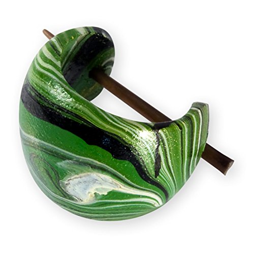 Fly Style Damen Ohrringe Creolen aus Holz - Batik - Natur Damen Schmuck Farbwahl grün