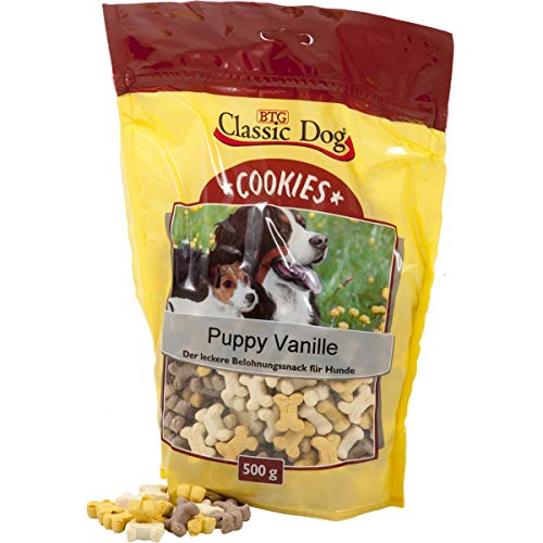 Classic Dog Snack Cookies Puppy Vanille 500g - Sie erhalten 1 Packung en Packungsinhalt 0 5 kg