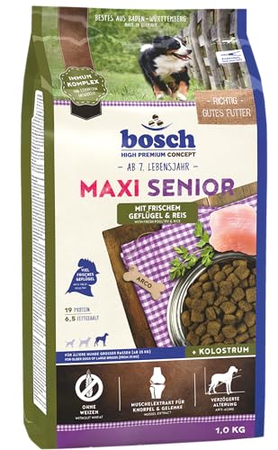 bosch HPC Maxi Senior mit frischem Geflügel Reis Hundetrockenfutter für ältere Hunde großer Rassen ab 25 kg 1 x 2.5 kg