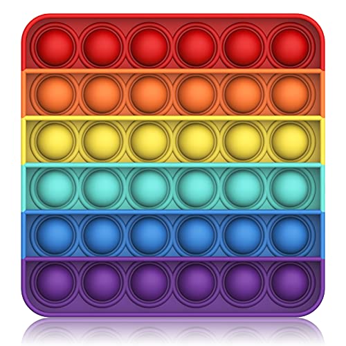 Bdwing and Sensory Silikon Sensorisches Zappeln Angst Relief Finger Autismus for ADHS Squeeze Rainbow Square