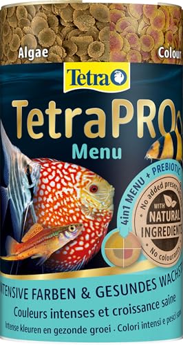 Tetra Pro Multi-Crisps Menu - 4in1 Premium Fischfutter-Mischung mit verschiedenen Crisps-Sorten für Energie Farbe Wachstum 250 ml Dose