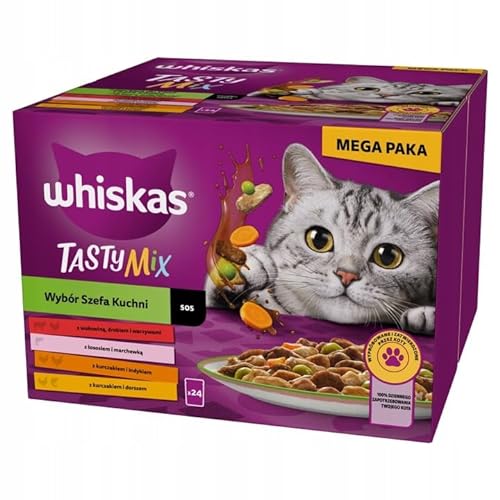 Whiskas Tasty Mix Chef s Choice Katzenfutter nass in Sauce 120 Portionsbeuteln 5-er Pack