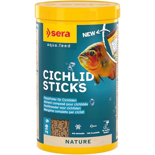 sera Cichlid Sticks 1.000 ml 210 g schwimmendes Hauptfutter für größere Cichliden Großfische mit Fisch- Insektenmehl ausgewogene Rezeptur für Vitalität gesundes Wachstum