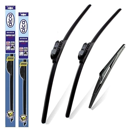 alca Germany ASF2415TL11L Scheibenwischerblätter passend für Fiat Panda ab 2012 superflach vorne und hinten 61 cm 38 1 cm TL 27 9 cm L 27 9 cm 3 Stück