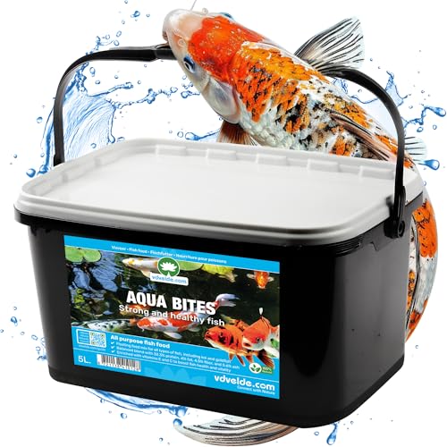 vdvelde.com - Universal-Fischfutter 5 Liter 1 eimer - Natürliche und biologische Rezeptur frei von Zusatzstoffen Konservierungsmitteln und Chemikalien - für alle Teichfische - Koi Goldfische