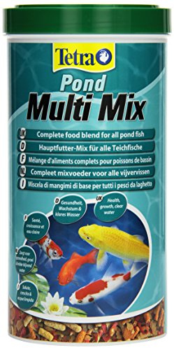 Tetra Pond Multi Mix Futtermischung aus ausgewählten Flocken Sticks Wafern und Gammaruskrebsen für alle Gartenteichfische 1 Liter Dose