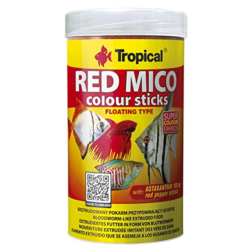 Tropical Red Mico Colour Sticks gefriergetrocknete Blutwürmer 1er Pack 1 x 250 ml
