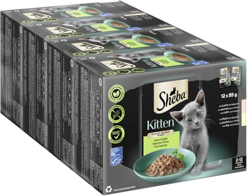 Sheba Kitten Frischebeutel für Kätzchen gemischte Sauce 2 Sorten 12 x 85 g