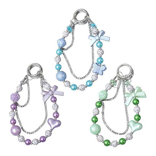 Eastocos Y2K Liebe Herz Bogen Lanyard Anti Verlorenes Armband Telefon Ketteüssel anhänger Im Stil Süßer Charme Für Mädchen Geschenke