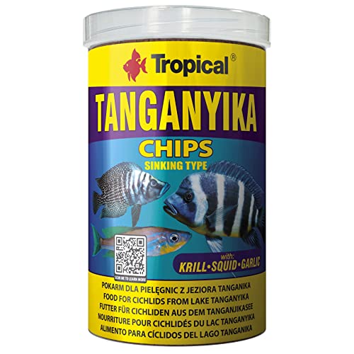 Tropical Tanganyika Chips - Zutatenreiche sinkende Spezialfutter-Chips für große Tanganjikasee-Cichliden 1er Pack 1 x 1 l