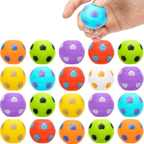 Fidget-Spinner Fußballspielzeug 24 PCS Mini Fingerspitzen Spielzeug 3.5 cm Fidget Spinner Ball für Party Gefälligkeiten Geeignet für Erwachsene und Kinder Stress Sportball Relief Toys A