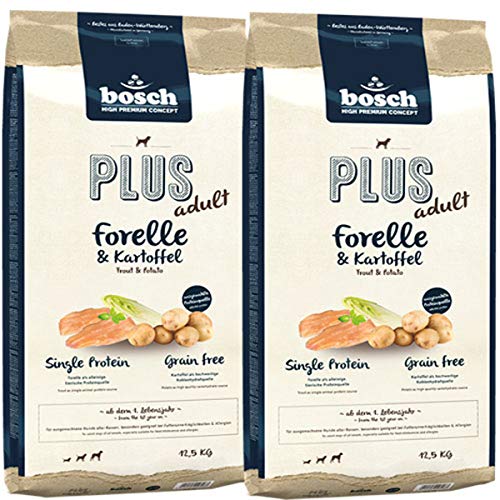 Bosch 2 x 12 5 kg Plus Adult Forelle Kartoffel