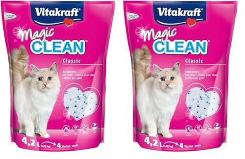  Magic Clean Nicht aus Mineralkügelchen Bakterienhemmend besonders staubarm reicht für 4 Wochen 4 2l Packung mit 2