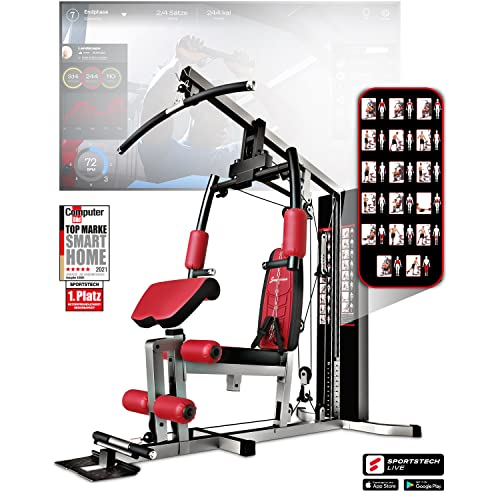 Sportstech Einzigartig Premium Kraftstation HGX100 HGX200 für unzählige Trainingsvarianten Multifunktions Homegym Stepper Fitnessstation aus Eva Material für Zuhause  Robuste Konstruktion