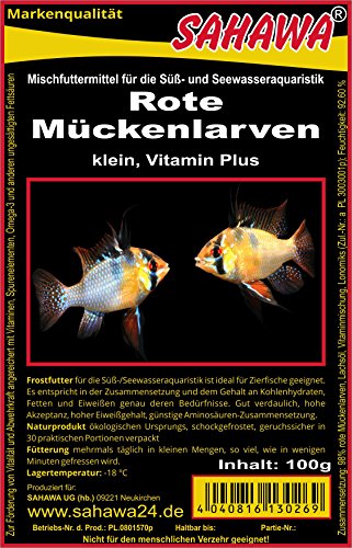 SAHAWA Rote Mückenlarven Frostfutter 30 Blister Guppy Fische Aquarium Discus Welse 3 kg