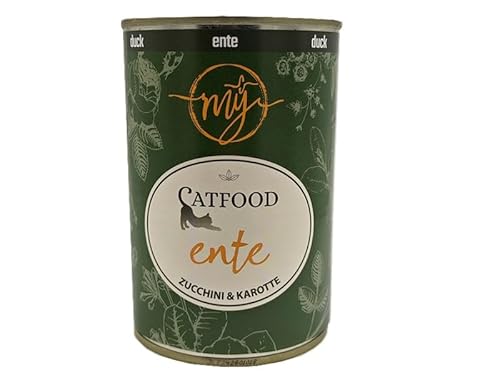 my Catfood Ente mit Zucchini und Karotte 400g m Katzenfutter I Nassfutter I Alleinfuttermittel ohne Konservierungsstoffe künstliche Aromastoffe Farbstoffe Lockstoffe
