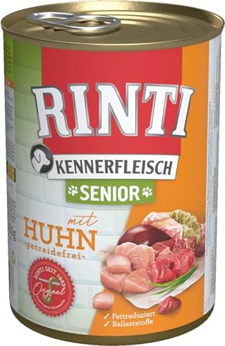RINTI-Kennerfleisch Hundefutter 400g alle Sorten u. freie Mengenwahl Nassfutter getreidefrei Senior Huhn