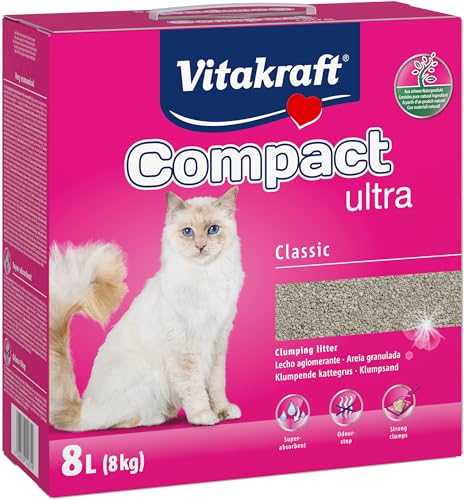 Vitakraft Compact ultra Katzenstreu nicht klumpendes Streu saubere und einfache Entfernung 1x 8kg
