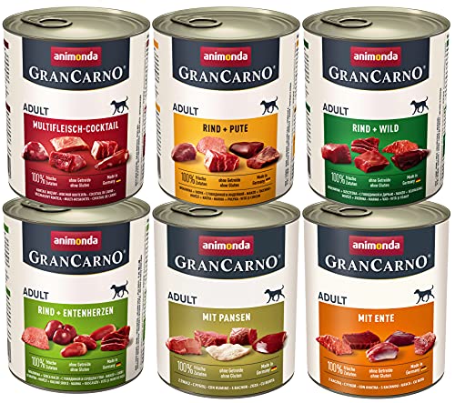 animonda Gran Carno Adult Hundefutter Nass Nassfutter für ausgewachsene Hunde kräftige Variation 6 x 800 g