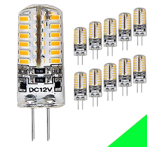 Chao Zan 10er Pack G4 4W LED Lampen 250lm 4W Ersetzt Halogenlampen LED Birnen Stiftsockellampe Nicht Dimmbar Warmweiß 2700K-3000K 12V DC G4 LED Leuchtmittel Birne Energiesparlampe Leuchtmittel