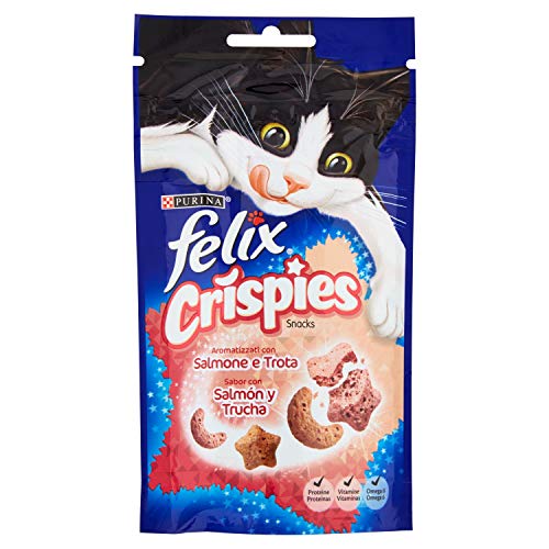 Felix Crispies salmone e trota purina 45gr - Snack per Gatto