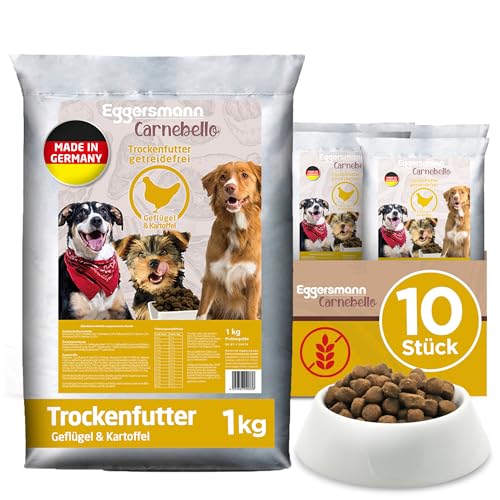 Eggersmann Carnebello - 10 kg Hundefutter trocken Geflügel Kartoffel - Getreidefreies Hunde Trockenfutter für ernährungssensible Hunde - Trockenfutter für Hunde