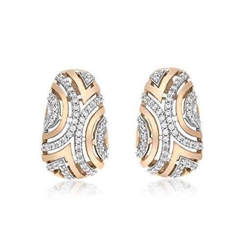  Rose Cubic Patterned Half Rotgold Zirkonia transparent Rundschliff   5.59.0422