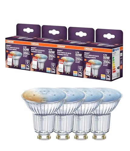 OSRAM SMART LED Spot PAR16 Reflektor GU10 4.7W ZigBee 3.0 Tunable White 2700-6500K dimmbar App Steuerung Alexa