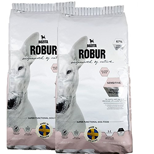 2 x 12 5 kg Bozita Robur Sensitive Single Protein Salmon Hundefutter weizenfrei