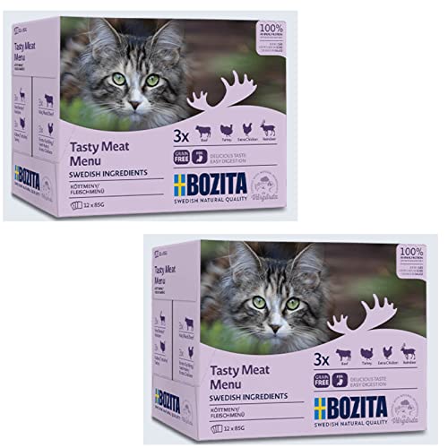 Bozita Multibox Tasty - Meat - Menu Katzenfutter - Doppelpack - 2 x 12 x 85g