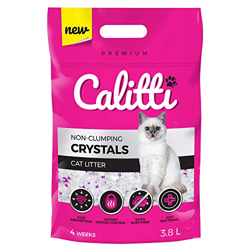 Calitti - Silikat Katzenstreu Premium Crystals Silikatstreu Antibakteriell Katzensand 3 8 L 1 65 KG