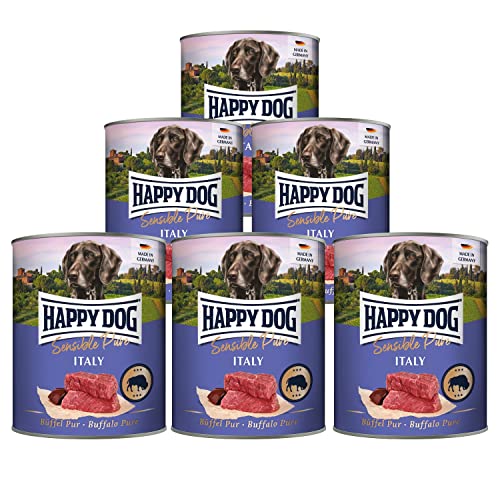 5 1 Sparpaket HAPPY DOG Supreme Sensible Büffel Pur 800g Dose 6 x 800g Nassfutter getreidefrei für Hunde Tierärztlich empfohlen bei Futtermittelunverträglichkeiten