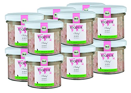 BIOPUR Bio Katzenfutter Schaf Reis für Katzen 12x100g