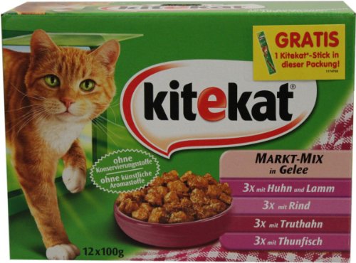 Kitekat Multipack 12x100g Markt-Mix in Gelee 1er Pack 1 x 1.2 kg