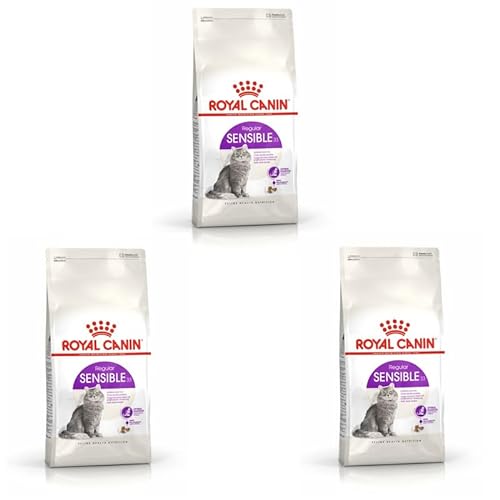Royal Canin Regular Sensible 33 3er Pack 3 x 400 g Trockenfutter für ausgewachsene Katzen Zur Unterstützung der Verdauung Geeignet für Katzen mit hohem Energiebedarf