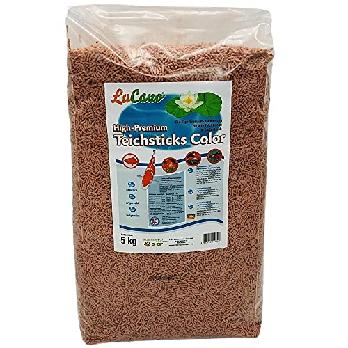 LuCano 5 kg Teichsticks Color High-Premium Fischfutter Teich Sticks Mischung für gesunde und farbenfrohe Fische